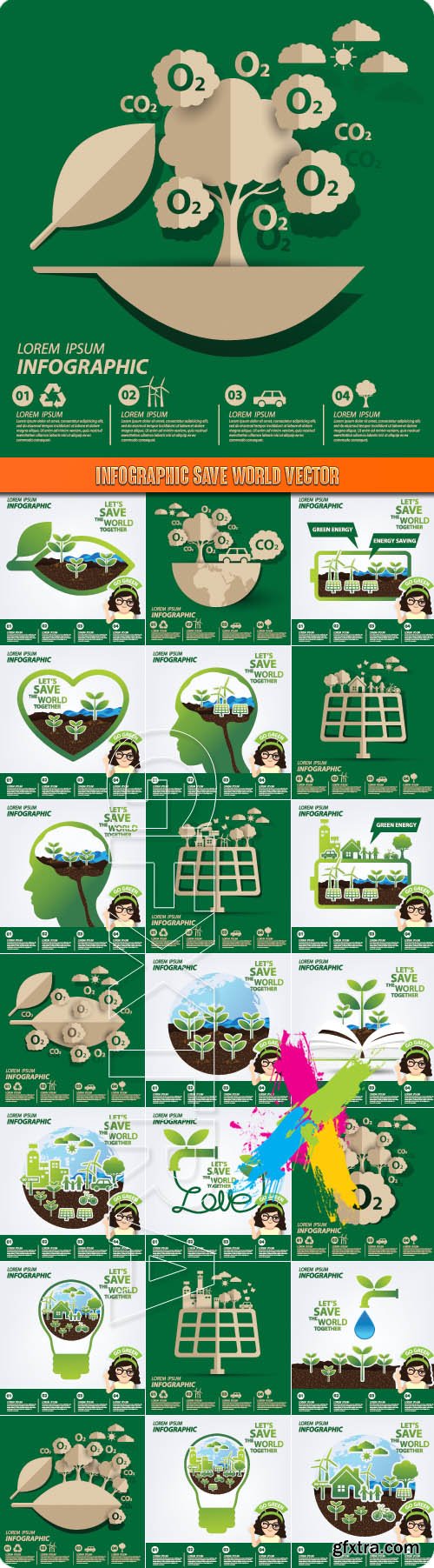 Infographic save world vector