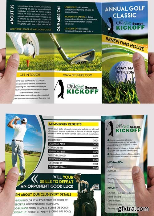 Golf Tournament Premium Tri-Fold PSD Brochure Template