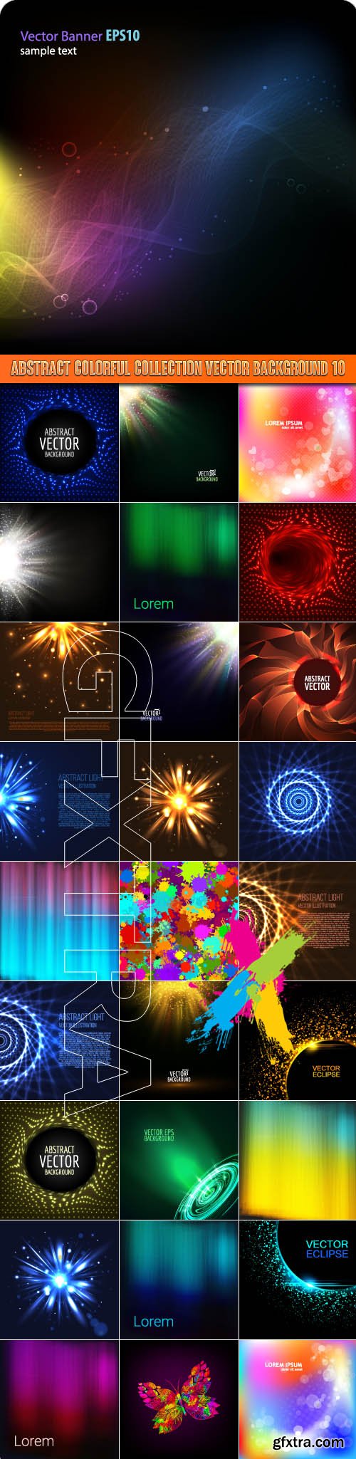 Abstract colorful collection vector background 10