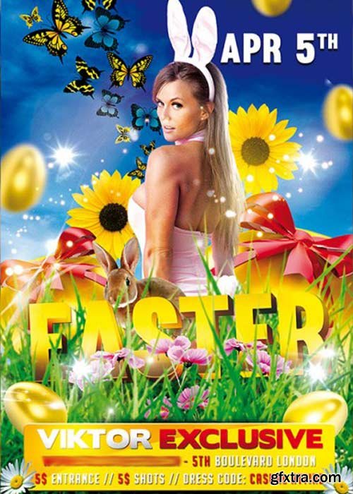 Easter Party V7 Flyer PSD Template + Facebook Cover