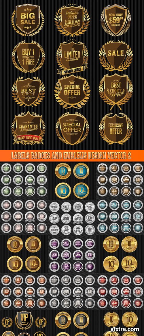 Labels badges and emblems design vector 2