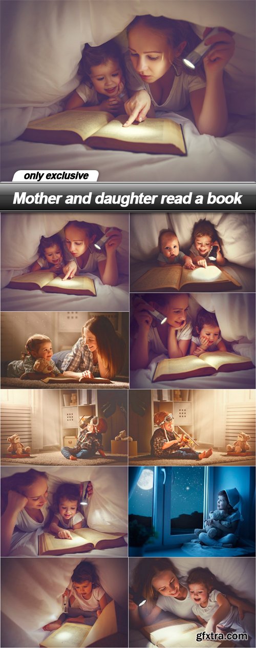 Mother and daughter read a book - 10 UHQ JPEG