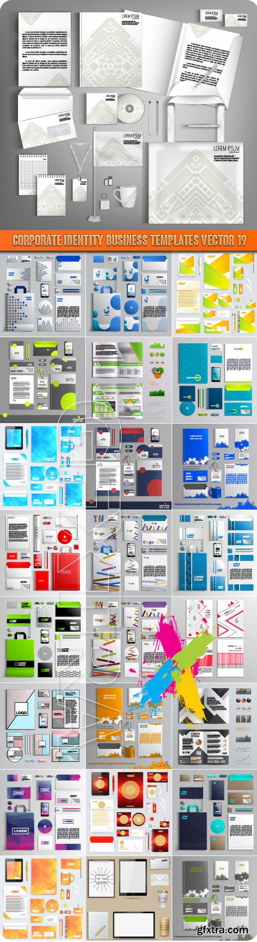 Corporate identity business templates vector 19