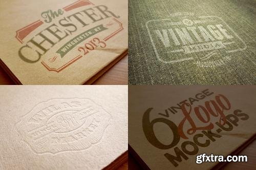 CreativeMarket 6 Logo Mockups - Retro/Vintage Style 239323