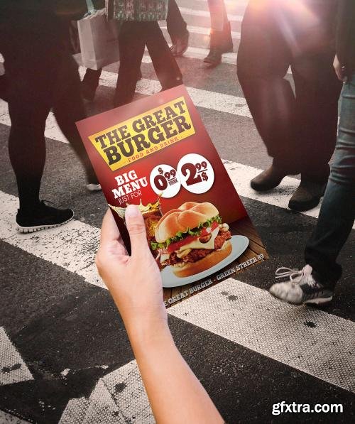 CreativeMarket Burger Fast Food Flyer Restaurant 244842