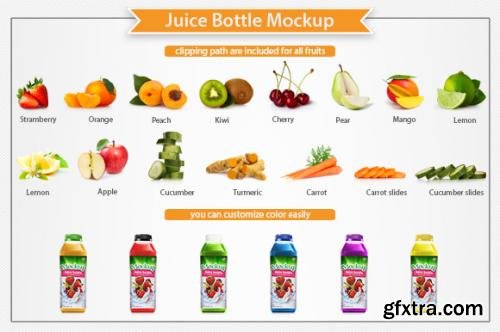 CreativeMarket Juice Bottle Mockup 288284