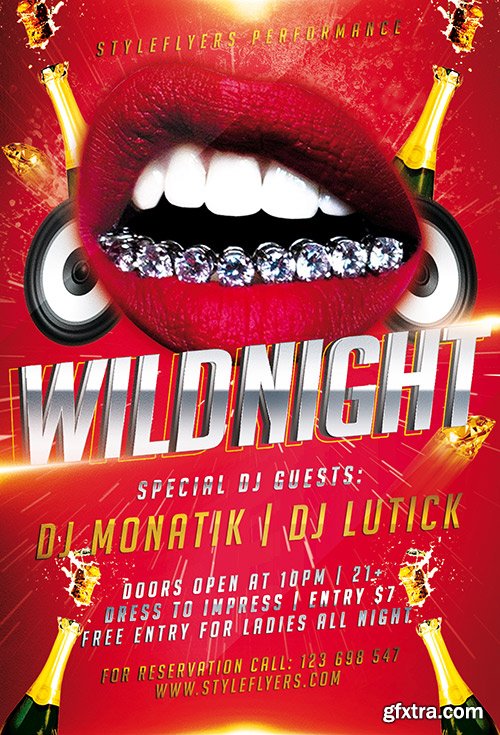 Wild Night PSD Flyer Template + Facebook Cover