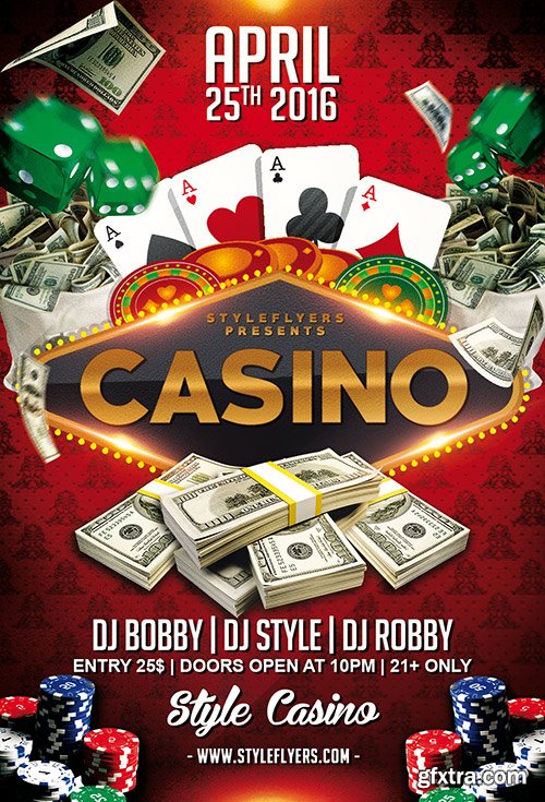 Casino PSD Flyer Template + Facebook Cover