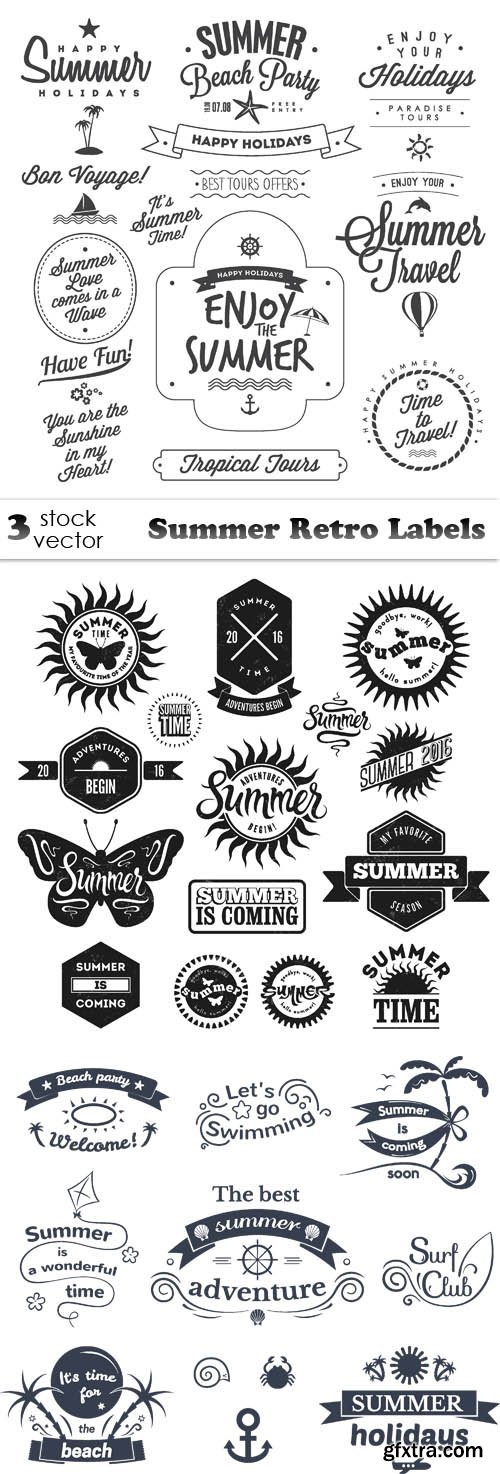 Vectors - Summer Retro Labels