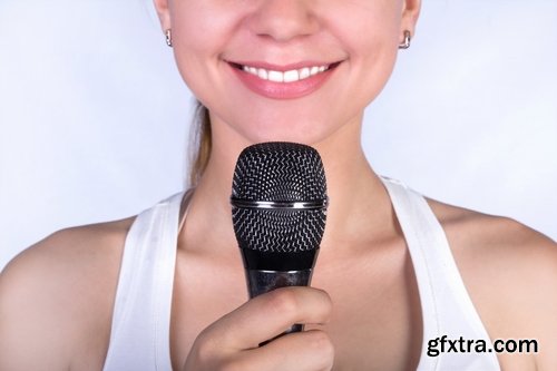 Girl Collection woman microphone music singer singing singer 25 HQ Jpeg