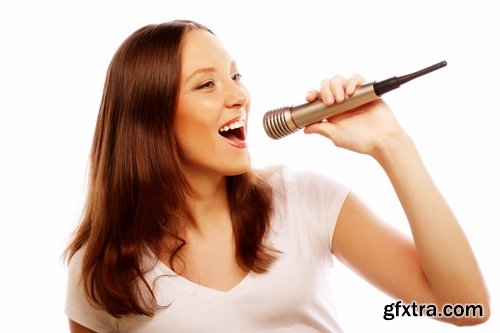 Girl Collection woman microphone music singer singing singer 25 HQ Jpeg