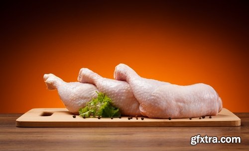 Collection of raw chicken fillet meat 25 HQ Jpeg