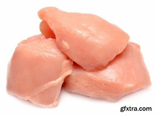 Collection of raw chicken fillet meat 25 HQ Jpeg