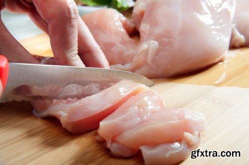 Collection of raw chicken fillet meat 25 HQ Jpeg