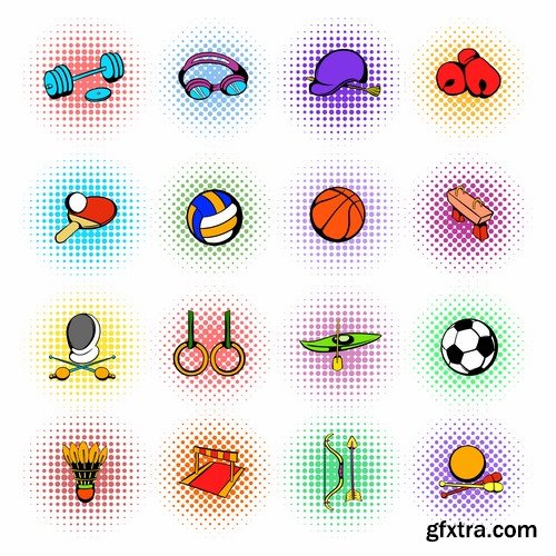 Sports icon collection different sports vector image 25 EPS