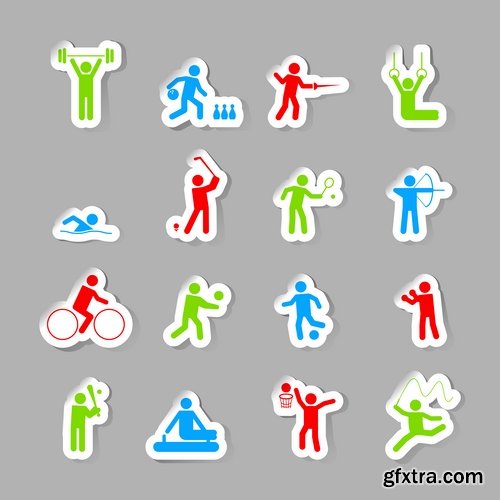 Sports icon collection different sports vector image 25 EPS