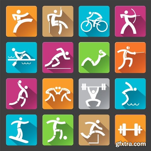 Sports icon collection different sports vector image 25 EPS