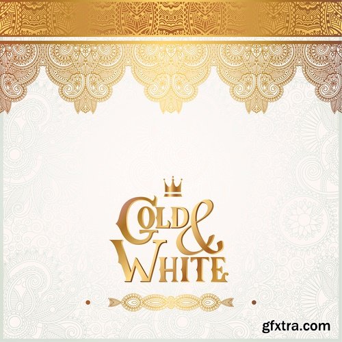 Collection background is golden frame calligraphy monogram design element 25 EPS