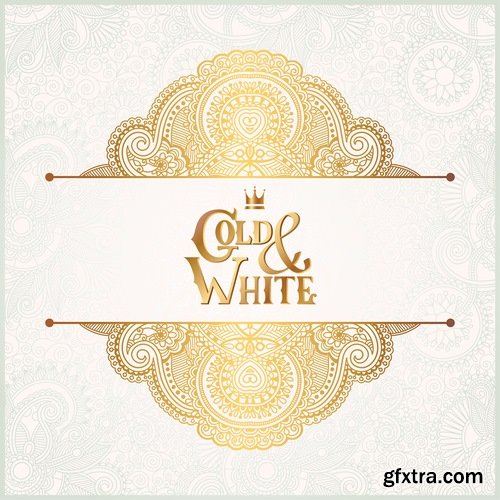 Collection background is golden frame calligraphy monogram design element 25 EPS