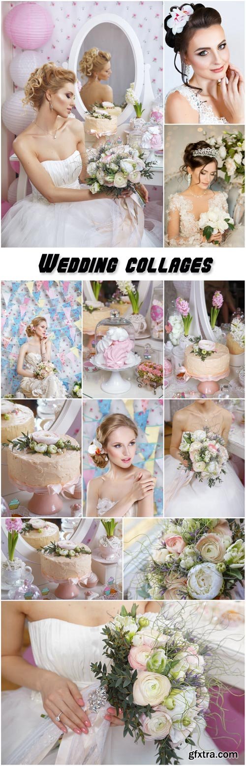 Wedding collages, beautiful bride