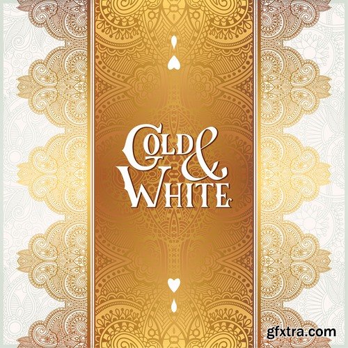 Collection background is golden frame calligraphy monogram design element 25 EPS