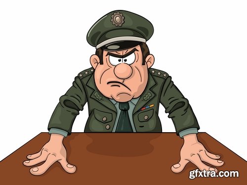 Collection soldier cartoon vector image 25 EPS