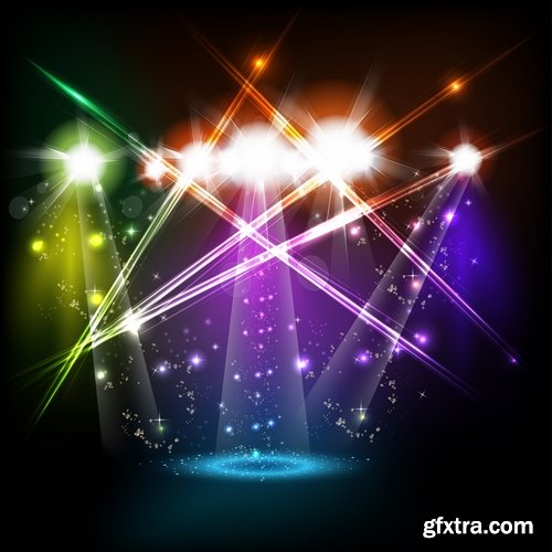 Collection of disco party vacation background is illustration poster 25 EPS