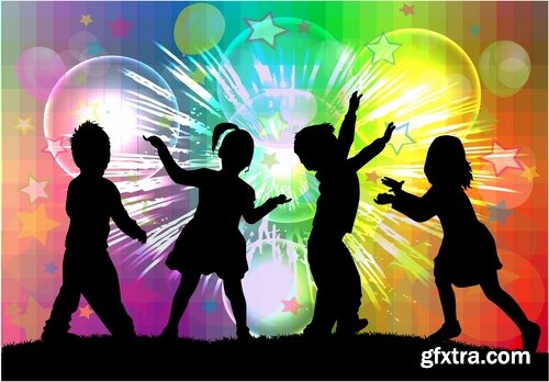 Collection of disco party vacation background is illustration poster 25 EPS