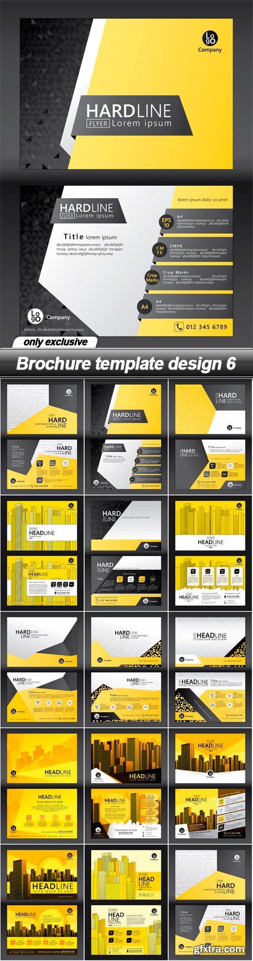 Brochure template design 6 - 14 EPS