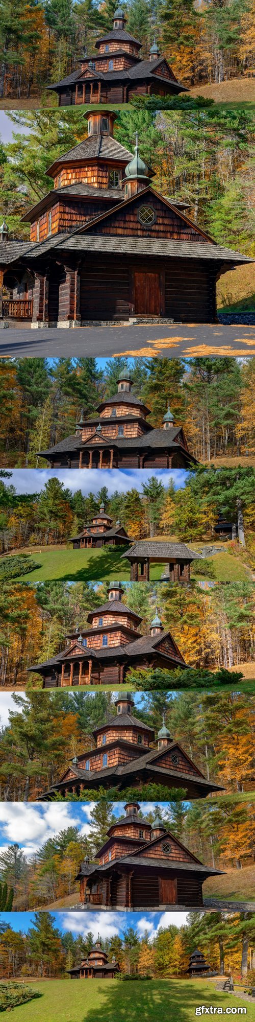 The old wooden Ukrainian church