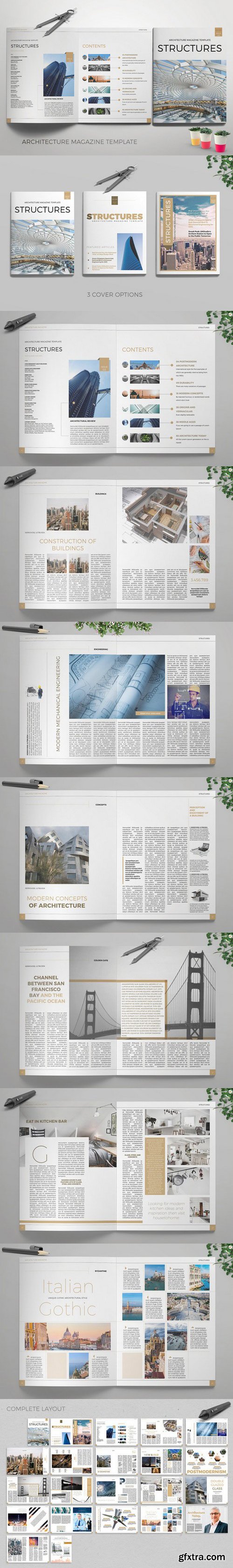 CM - Structures Magazine InDesign template 592678