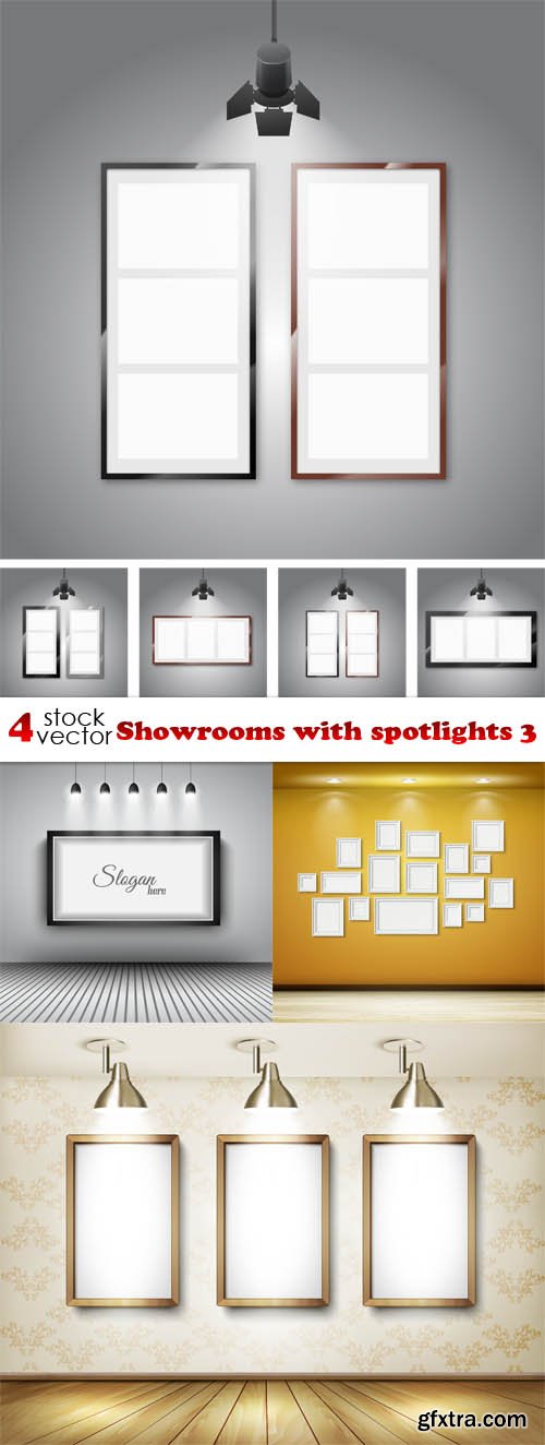 Vectors - Showrooms with spotlights 3