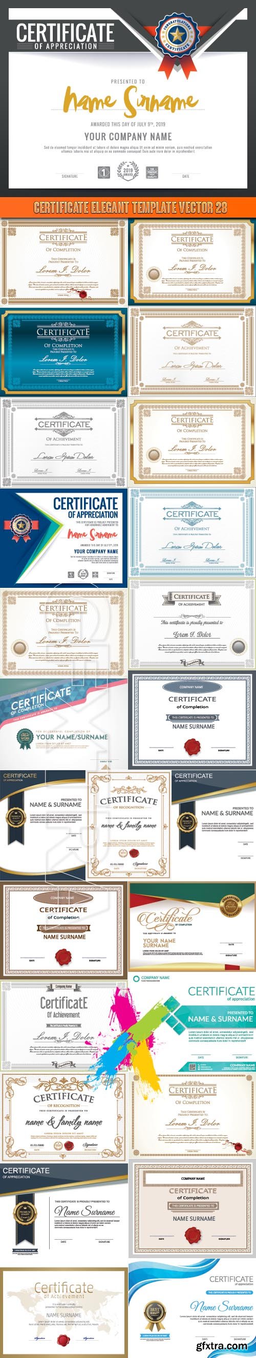 Certificate elegant template vector 28