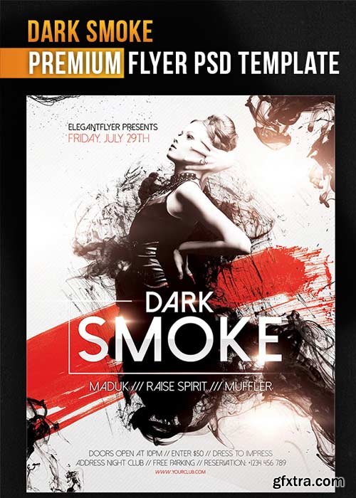 Dark Smoke Flyer PSD Template + Facebook Cover