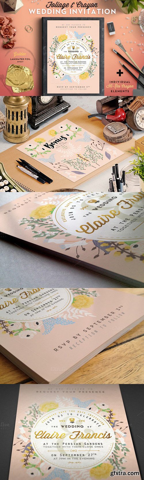 CM - Foil&Crayon Wedding Invite II 603408