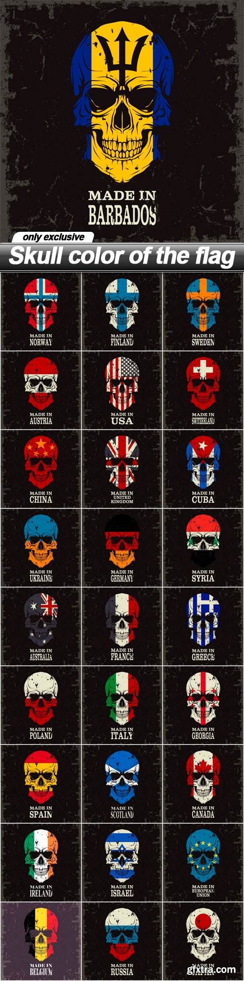 Skull color of the flag - 28 EPS