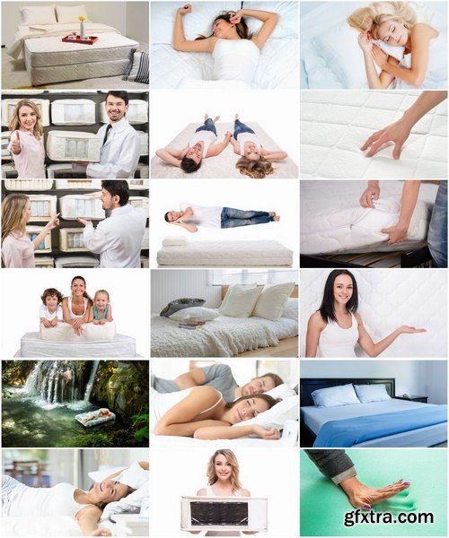 Collection mattress on bed rest people woman man family 25 HQ Jpeg