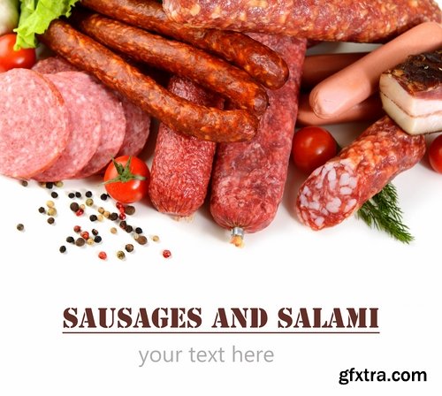 Collection of boiled sausage banger meat products 25 HQ Jpeg