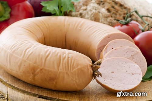 Collection of boiled sausage banger meat products 25 HQ Jpeg