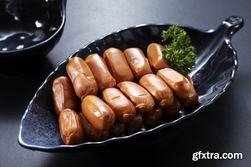 Collection of boiled sausage banger meat products 25 HQ Jpeg