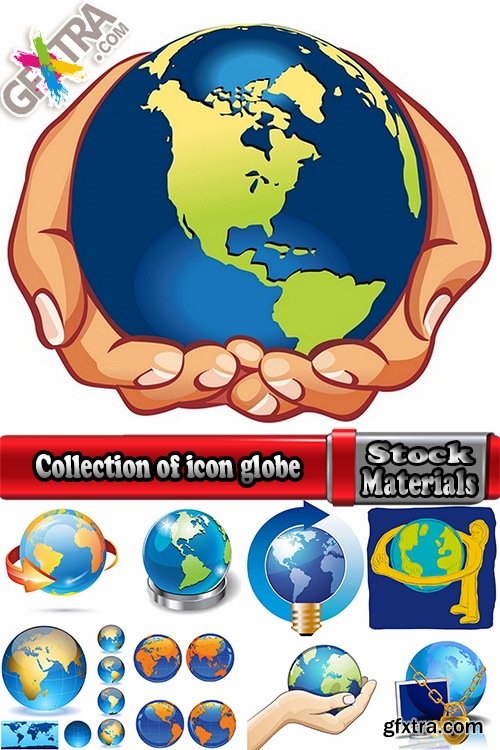 Collection of icon globe nature of the web element 25 EPS