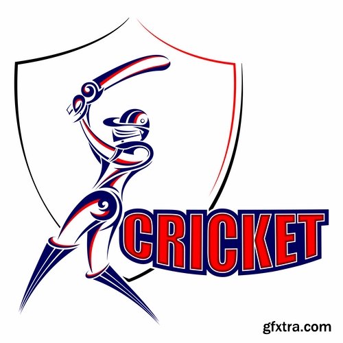 Collection of stick cricket ball championship competition 25 EPS