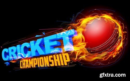 Collection of stick cricket ball championship competition 25 EPS