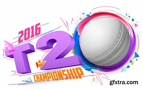 Collection of stick cricket ball championship competition 25 EPS