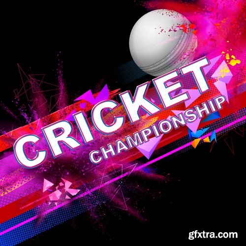 Collection of stick cricket ball championship competition 25 EPS