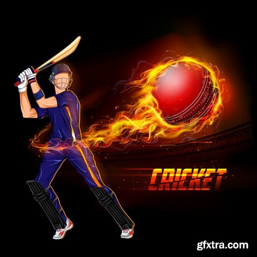 Collection of stick cricket ball championship competition 25 EPS