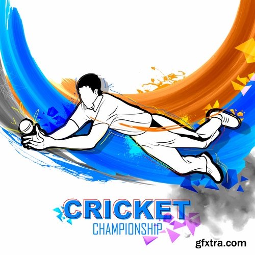 Collection of stick cricket ball championship competition 25 EPS