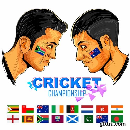 Collection of stick cricket ball championship competition 25 EPS