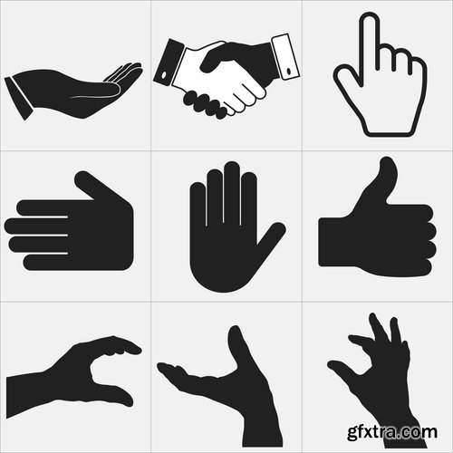 Collection of hand gestures gesture 25 EPS