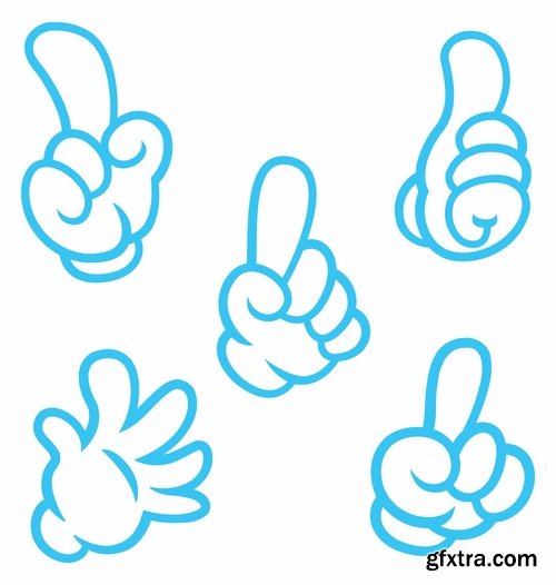 Collection of hand gestures gesture 25 EPS